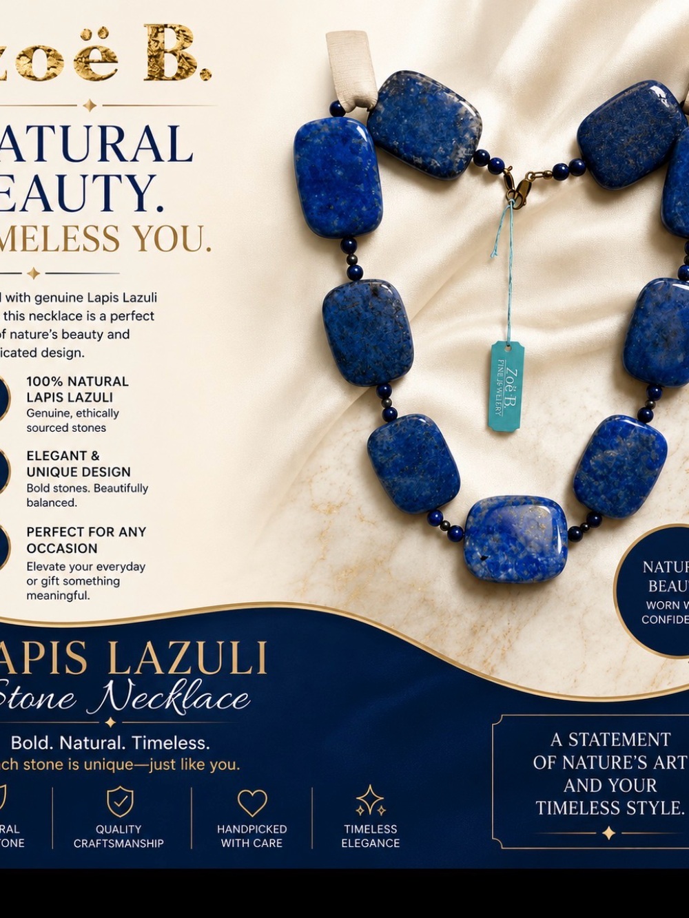 Lapis Blue Statement Necklace